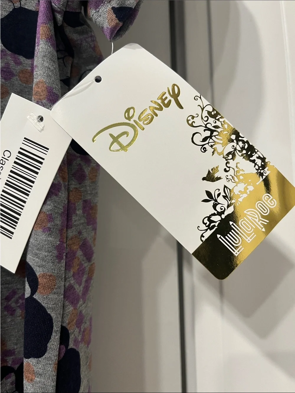 Disney Gray Short Sleeve Tee with Purple Geometric & Black Minnie Silhouettes. - Picture 2 of 6